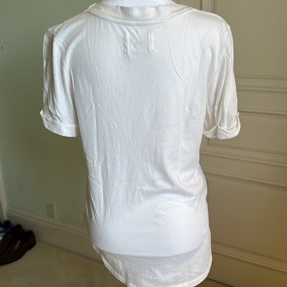 Anthropologie Sol Angeles White & Black Rise & Wine Graphic T- Shirt Top Size XS - Picture 6 of 9